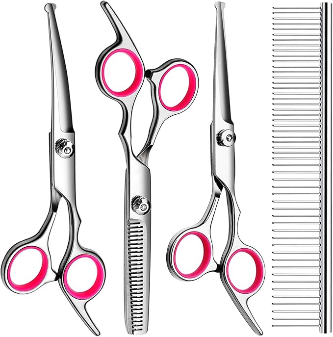 Thoughtfully selected dog grooming scissors kit for dogs and cats, designed with comfort in mind