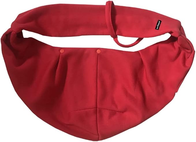 Leconpet Dog Sling Carrier Shoulder Bag for Pets with Mobile Phone Pocket Safety Buckle Security Lock, Suitable for Puppy, Small Dogs, and Cats for Outdoor Travel (Red)