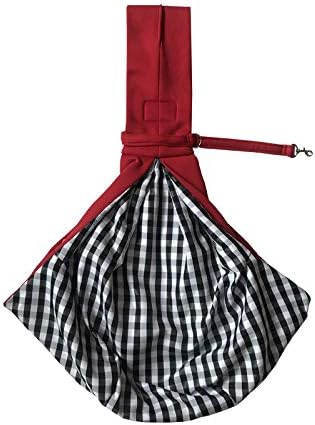 Leconpet Dog Sling Carrier Shoulder Bag for Pets with Mobile Phone Pocket Safety Buckle Security Lock, Suitable for Puppy, Small Dogs, and Cats for Outdoor Travel (Red)