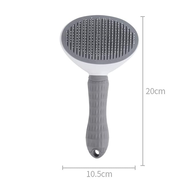 Self-Cleaning Slicker Brush Comb - Best Pet Cat Dog Grooming Long Short Hair - Shedding Loose Undercoat Tangled Haired Removes Tool - Gray