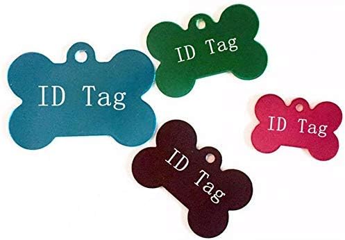 JIAKAI 20 Pcs 38MM Blank Bone Shape Pet ID ,Double Sided Blank Tag Dog Cat Pet Name Phone Number ID Tag Charm Personalized(Random Colors)