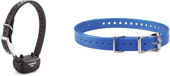 Garmin BarkLimiter Deluxe, Rechargeable Dog Training Collar with Automatic Levels for All Dog Breeds and Garmin 3/4-Inch Blue Collar Strap