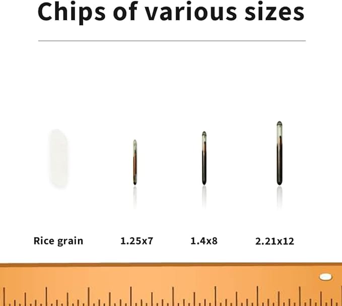 Yanzeo 20 Packs 1.4x8mm Pet Microchip 134.2khz FDX-B/ISO11784/ISO11785 Animal Implant Chip Pet ID Microchip for Dog Cat Sheep Cow Pig and Laboratory Animals-Free Lifetime Registration