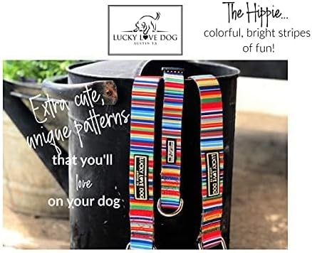 Lucky Love Dog Collar, Beautiful & Vivid Patterns, Rainbow Dog Collar for X-Large Dogs, Easy On & Off Clasp Accessory (Hippie, XL)…