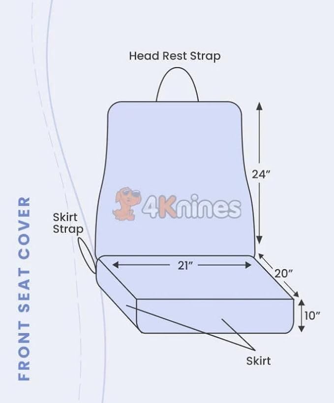 4Knines Front Seat Cover for Dogs (Black)