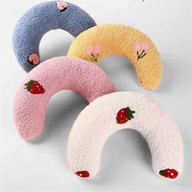 T'CHAQUE Dog Pillow Bed, Cat Calming Pillow, Dog Neck Pillow for Joint Relief Sleeping, Ultra Soft Half Donut Cuddler, Pillow Pet for Upper Spine Support, Doggy/Kitten Pillow Training Toy, Green
