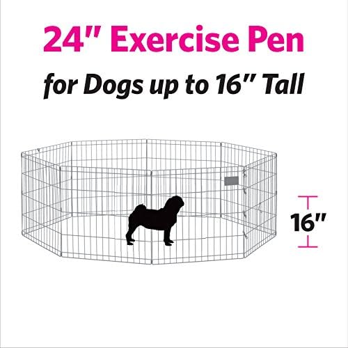 MidWest Homes for Pets Dog Exercise Pen & Playpen, 24" W x 24" H, with Door, Blue