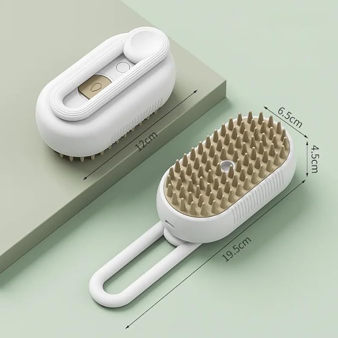3 in 1 Cat Steam Brush for Shedding, Portable Anti-Static Grooming Comb for Cats & Dogs, Steam Misting Water Brush, Self-Cleaning Pet Hair Remover, Indoor Cat Spray Brushes for Cats & Dogs