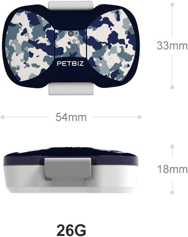 G20 GPS Pet Tracker, 30 Days Battery Life, Light Weight Compact GPS Tracker for Cat and Dog (Blue camo)