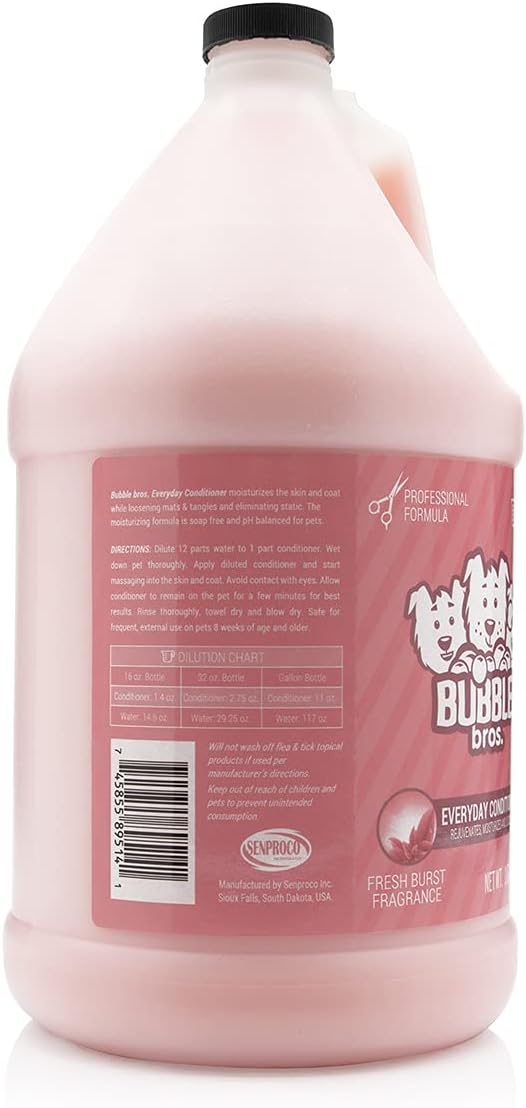 Everyday Conditioner for Dogs, Gallon - Natural, Moisturizes and Conditions The Skin and Coat of Your Pets, Loosens Mats and Tangles, Eliminates Static in The Coat