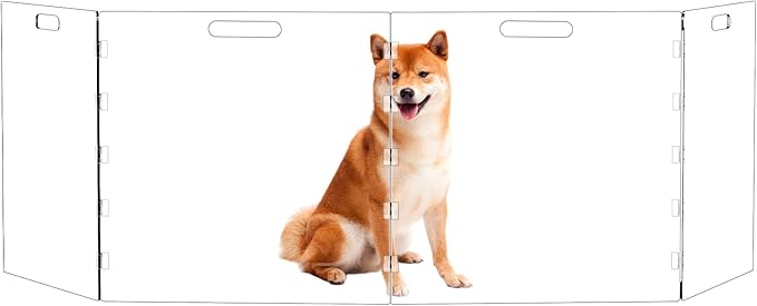 Acylic Pet Playpen Gate for The House Doorways, Clear Acrylic Pet Gate for Dogs, Freestanding, Clear (Medium, Panel, 4)