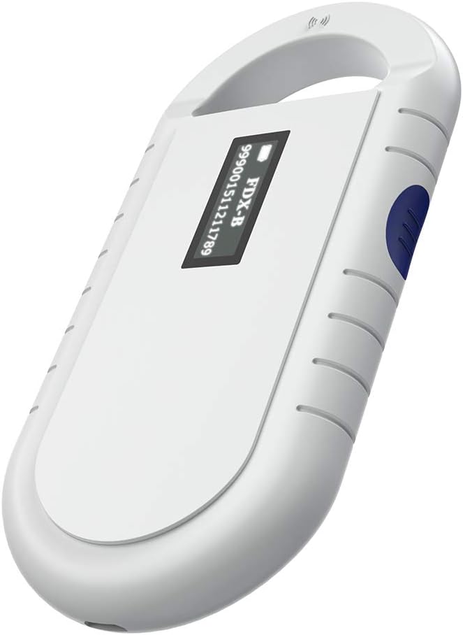 Pet Microchip Scanner, Handheld Animal Chip Reader Portable RFID Reader Supports for ISO 11784/11785, FDX-B and ID64 RFID