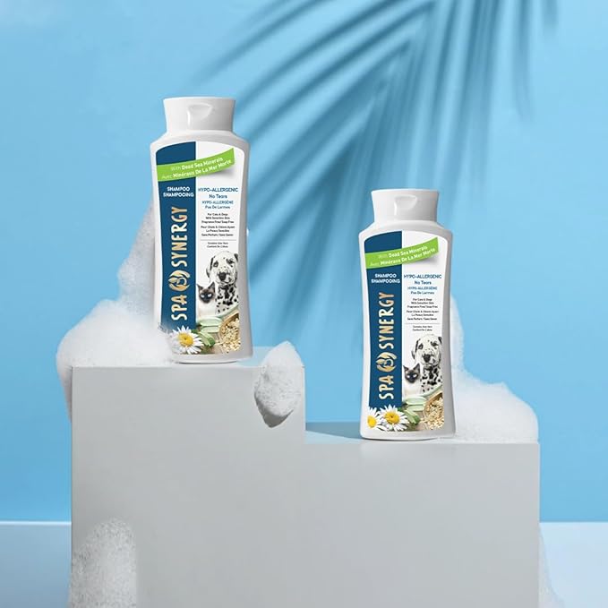 Pet Dog Shampoo Natural Dead Sea Mineral Rich, Aloe Vera, Moisturizing, Soothing, pH Balanced, Soap Free, Paraben Free, Fragrance Free – Hypo-Allergenic No Tears - (1) Bottle 16.5 FL OZ