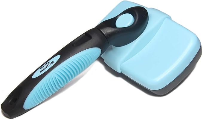 Maxpower Planet Self Cleaning Dog Hair Brush - Gently Removes Loose Undercoat, Mats and Tangled Hair for Dogs and Cats - Doodle Brush - All Hair Types - Blue