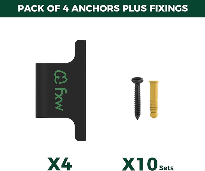 FXW Rollick 40 inch 8 Panels Dog Playpen & FXW Fence-to-Wall Anchors