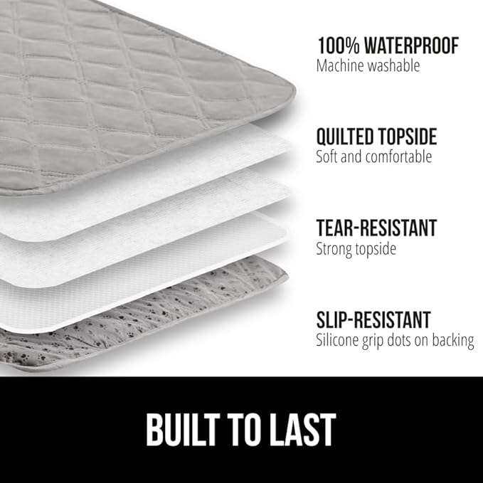 Gorilla Grip 100% Waterproof Dog Blanket, Pet Friendly Sofa Throw Essential for Small Pets, Dogs, Cats, Tear and Slip Resistant Leakproof Couch Cushion Cover for Indoor Furniture, 30x70 Lt Gray