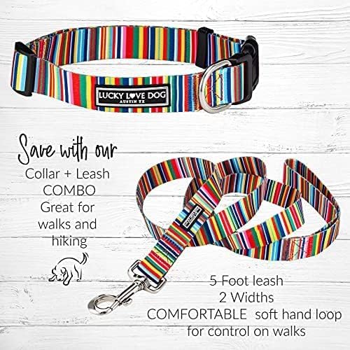 Lucky Love Dog Collar, Beautiful & Vivid Patterns, Rainbow Dog Collar for X-Large Dogs, Easy On & Off Clasp Accessory (Hippie, XL)…