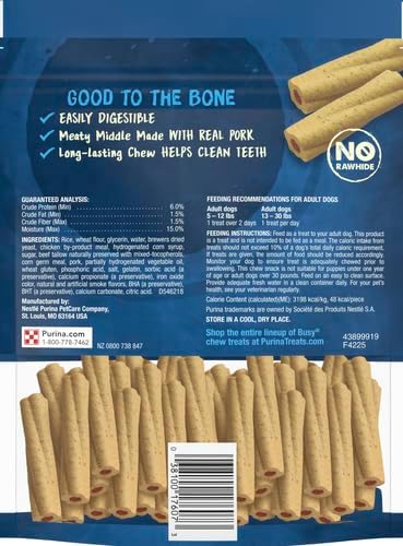 Purina Busy Made in USA Facilities Toy Breed Dog Bones, Tiny - 30 ct. Pouch (Pack of 2)