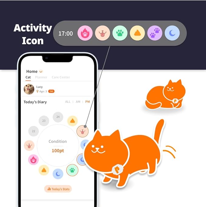 LavvieTAG Charger & Scanner Set | Smartwatch for Cat ID Tag Light (0.01lbs) Activity Analysis Heath Care Calrorie Consumption App Integration Monitor Fitness Tracker(Charger&Scanner Included)