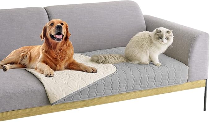 Waterproof and Non-Slip Dog Bed Cover and Pet Blanket Sofa Pet Bed Mat ,car Incontinence Mattress Protectors Furniture Couch Cover for Most Cats Dogs,Pets(30x70-Light Grey)