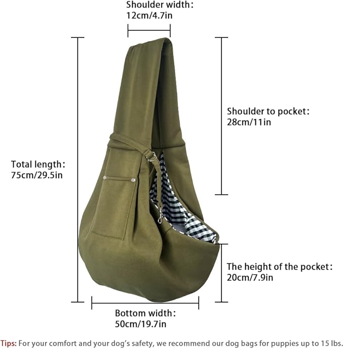 FEimaX Dog Sling Carrier, Pet Papoose Slings Bag for Small Dogs Cats, Puppy Hands Free Satchel Tote Pouch Carriers Doggie Crossbody Shoulder Carry Bags for Outdoor Travel