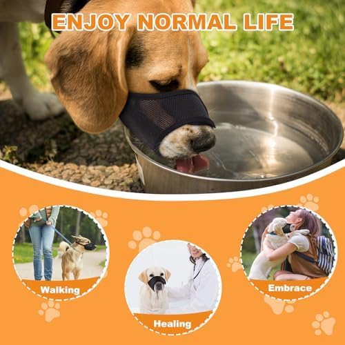 Dog Mouth, Soft Mesh Mouth for Small, Medium and Large Dogs, Anti-Biting Barking Chewing, Breathable Drinking Adjustable Cleaning, for German Shepherd Husky Labrador Retriever (Blue) (S)