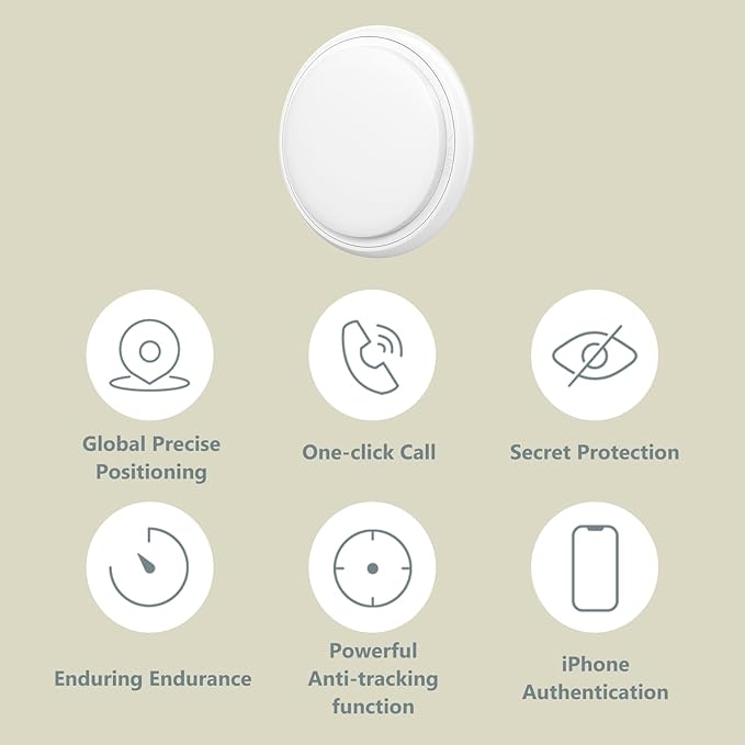 Silicone Bell Cat Tracker, Locator for Pets Only iOS, Dog Location Tracking Collar, Works Worldwide with Any Collar, No Other Fees, Huthur Tag