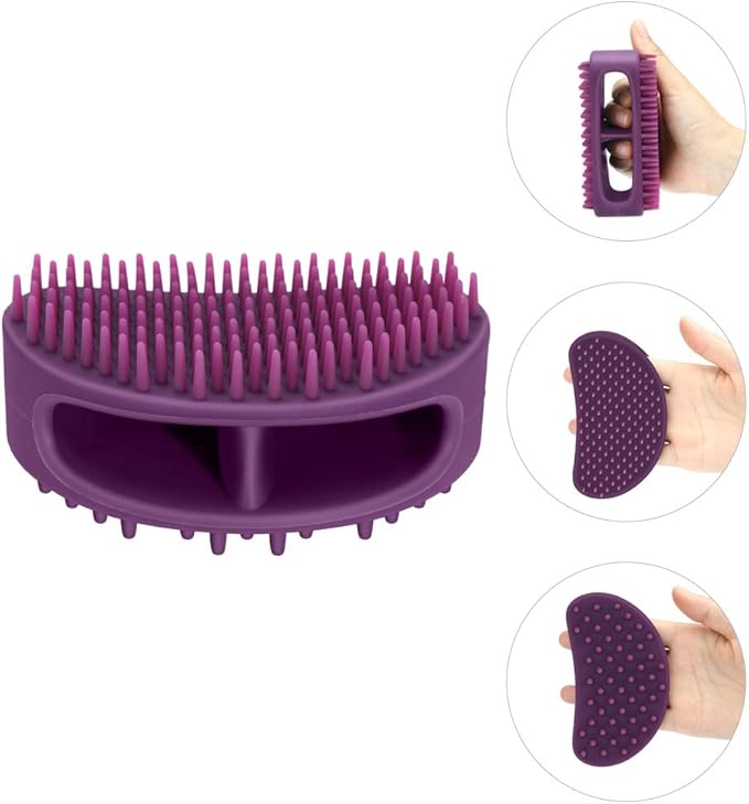 Dog Brush & Cat Brush, Soft Silicone Dog & Cat Grooming Brush, Pet Bath & Massage Brush for Cats and Dogs with Short or Long Hair, Cat Slicker Shedding Hair Brush Purple