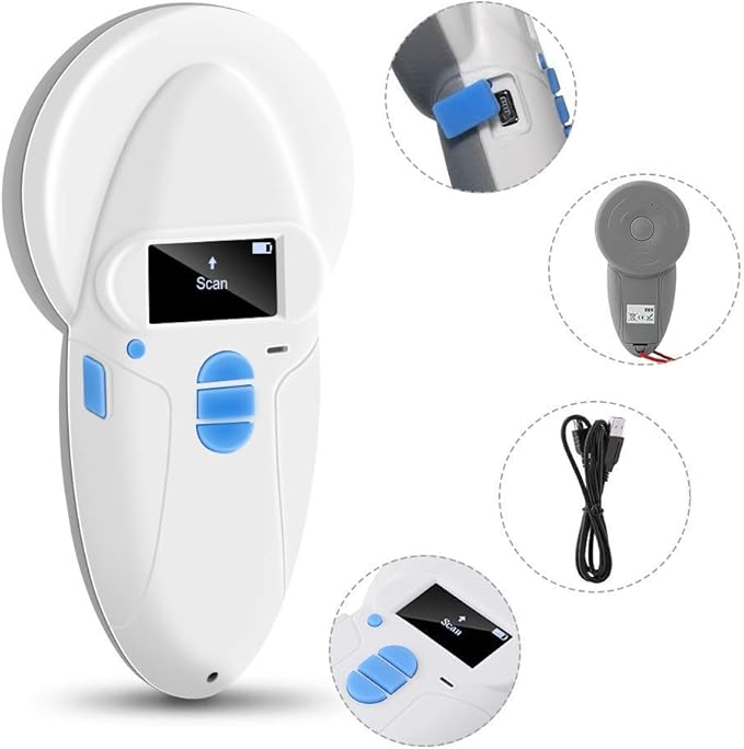 Sonew RFID Chip Reader Scanner, 134.2Khz Animal Pet Microchip Recognition Reader for Pet Animal Cat Dog Microchips Transponders in Cushioned Case