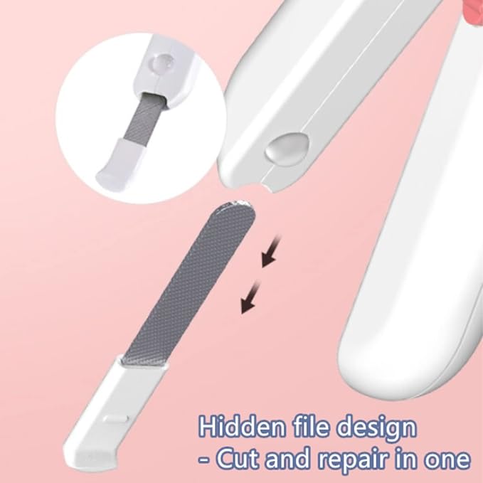 Dog & Cat Pets Nail Clippers and Trimmers,with LED Lighting Safety Guard to Over Cutting, Nail File-Suitable for Small Dogs and Cats(Pink)