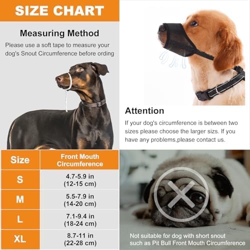 Dog Mouth, Soft Mesh Mouth for Small, Medium and Large Dogs, Anti-Biting Barking Chewing, Breathable Drinking Adjustable Cleaning, for German Shepherd Husky Labrador Retriever (Blue) (S)