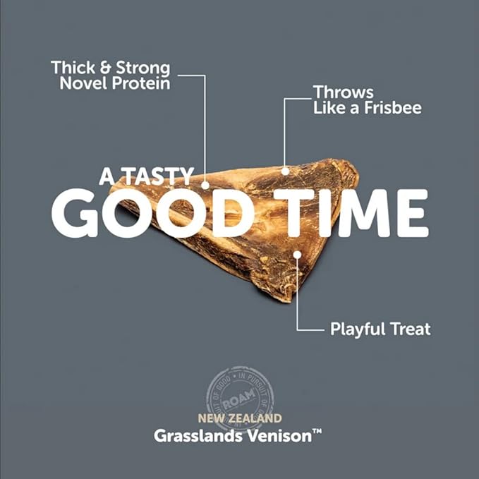 ROAM Pet Treats Bucky Chucky – Grasslands Venison Dog Bone, Single Ingredient, All Natural, Grain-Free, & Gluten-Free