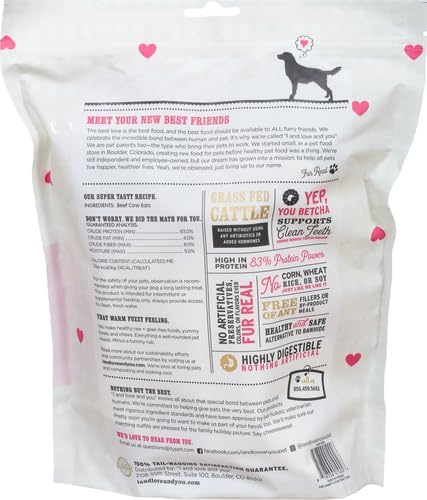 I and love and you Ear Candy Cow Ear Chews - Beef - Rawhide Alternative, Single Ingredient, Free Range Grass Fed Beef, 5ct