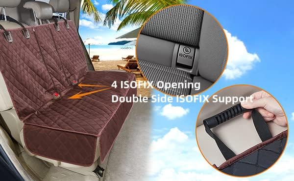 Dog Car Seat Cover for Back Seat Cover for Kids,Non Stick Fur Rear Seat Protector for Pet,Nonslip Waterproof Universal Fit Interior for Auto SUV(XL, Coffee Brown)