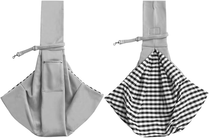 FEimaX Dog Sling Carrier, Pet Papoose Slings Bag for Small Dogs Cats, Puppy Hands Free Satchel Tote Pouch Carriers Doggie Crossbody Shoulder Carry Bags for Outdoor Travel (Grey)