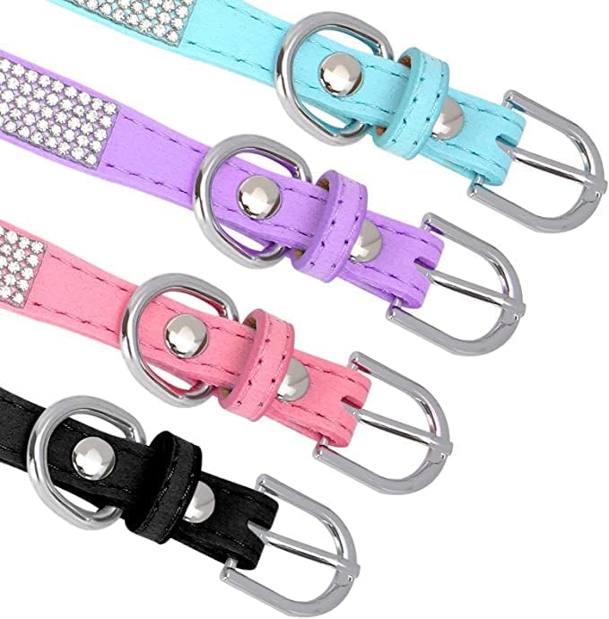Rhinestone Dog Collar for Female Dogs, Diamond Cat Collars with Jeweled Crystal Sparkling Glitter Girl's Pet Collar Adjustable for Medium Large Dogs Pink, L
