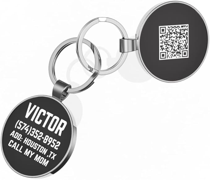 QR Code Dog Tag,Dog Tags Personalized for Pets, Custom Dog Name ID Tags Personalized Dog and Cat Tags -Free Online&Scan QR Receive Instant Location Alert Email