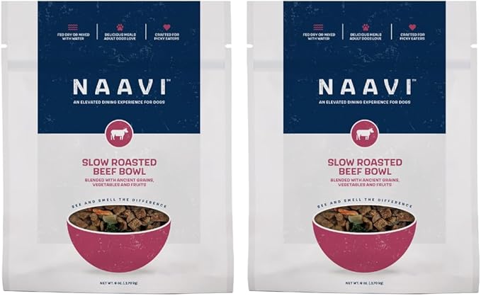 Slow Roasted Beef Bowl with Ancient Grains, Vegetables & Fruits, Premium Dog Food Topper for Adult Dogs - 6oz (2pack)