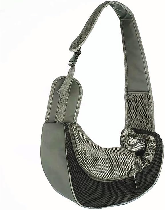 Pet Dog Sling Carrier,Cat and Dog Travel Portable Diagonal Straddle Shoulder Bag,Breathable mesh pet Sling Shoulder Bag,with Adjustable Non-Slip Shoulder Strap Below 10lb for Small Dogs Cats (Black)