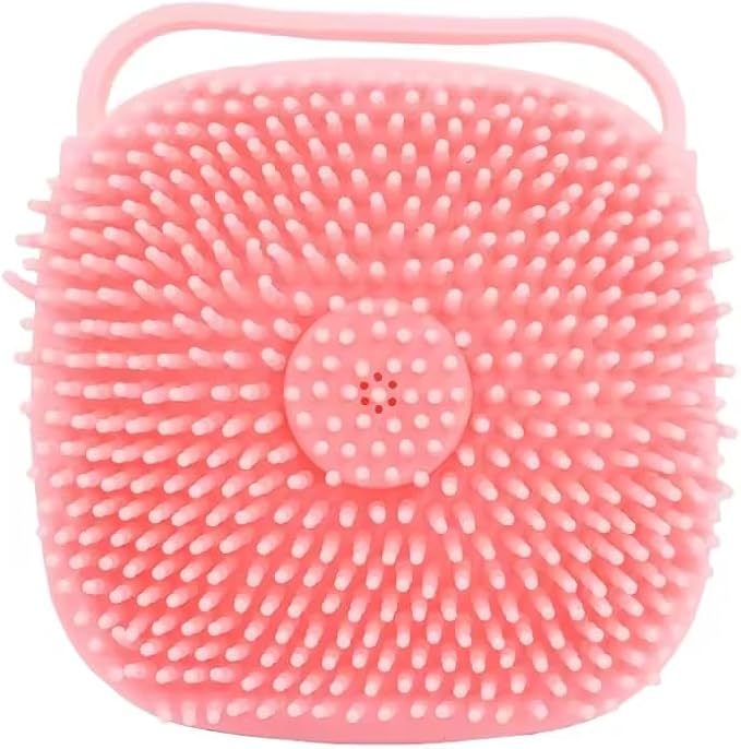 Dog Bath Brush, Scrubber Shampoo Massage Dispenser Grooming Soft Silicone Scrubber For Bath Water Brush For Dogs Dog Washing Brush Bath Scrubber For Pets (Pink)