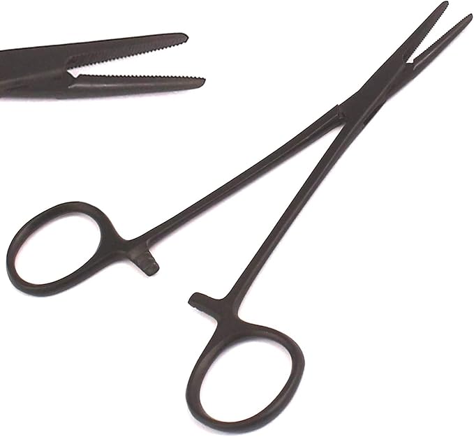 1 Dog Pet Ear/Nose Hair Puller Grooming Hemostat Locking Forceps Pliers, 5.5" (14cm), Straight (Black) by G.S ONLINE STORE