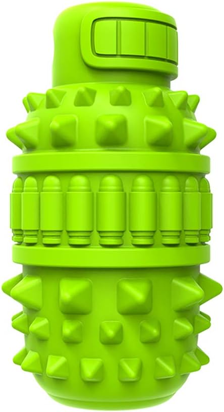 PIFFZEDO Dog Toys for Aggressive Chewers Tough Dog Squeaky Toys for Large Medium Breed Interactive Durable Natural Rubber Dog Chew Toys Dog Birthday Toy Dog Toothbrush (Green,Large)