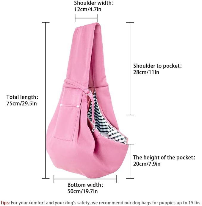 FEimaX Dog Sling Carrier, Pet Papoose Slings Bag for Small Dogs Cats, Puppy Hands Free Satchel Tote Pouch Carriers Doggie Crossbody Shoulder Carry Bags for Outdoor Travel