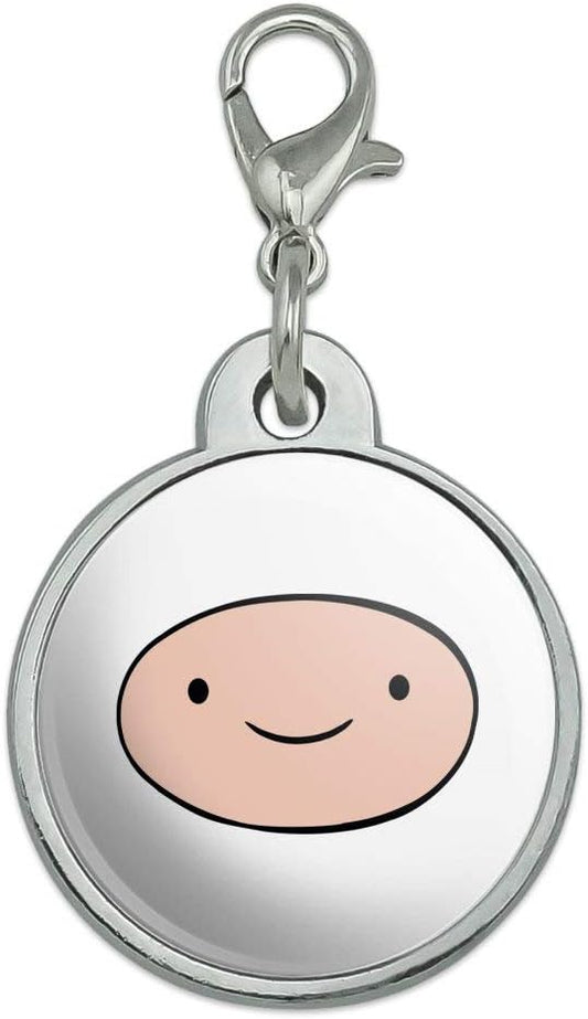 GRAPHICS & MORE Adventure Time Finn Head Chrome Plated Metal Pet Dog Cat ID Tag