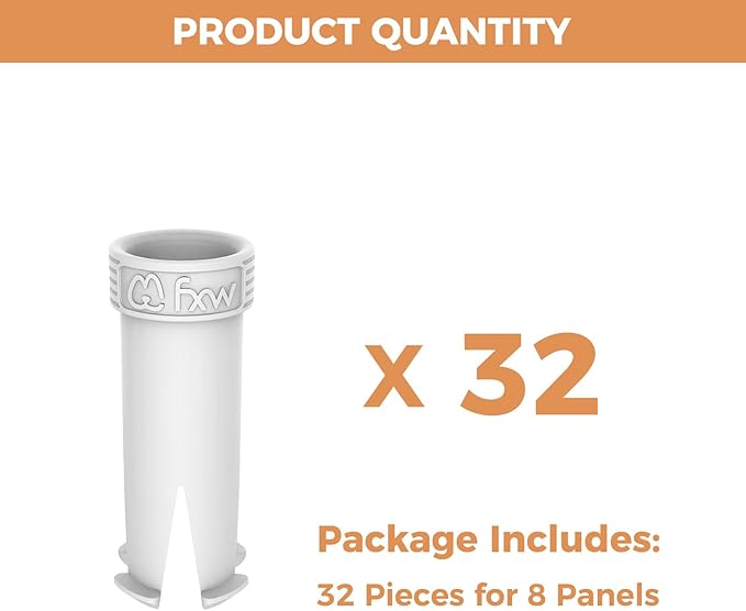 FXW 32 Pieces Muffler Tubes, Compatible with FXW Rollick/Instant Dog Playpen (Replacement for HomePlus/Dog Gate), White│ Patented