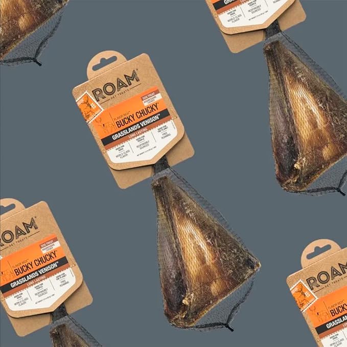 ROAM Pet Treats Bucky Chucky – Grasslands Venison Dog Bone, Single Ingredient, All Natural, Grain-Free, & Gluten-Free