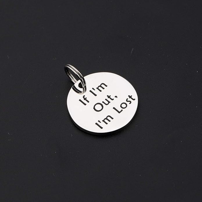 Gzrlyf Pet ID Tag Engraved If I’m Out I’m Lost Pet Tags for Dog Cat