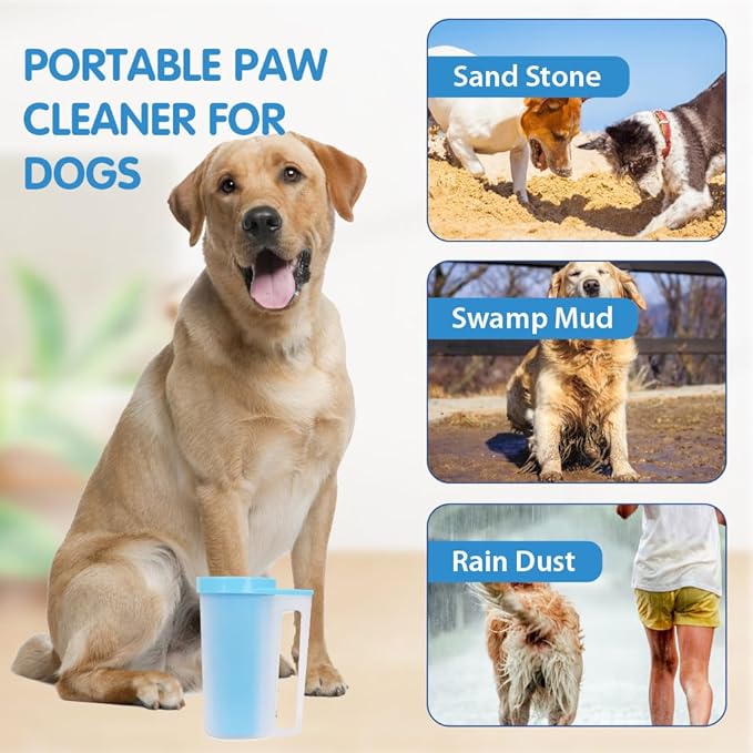 Portable Paw Washer - Fast Clean Foot Cleaner for Small, Medium and Large Dogs and Cats