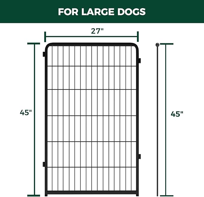 FXW Homeplus Dog Playpen for Indoor Use - Stress-Free and Safe Play, Heavy Duty 45 Inch 4 Panels Dog Pen for Large Dogs, Black│Patented