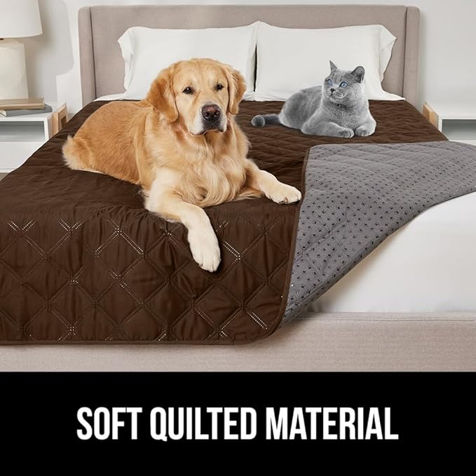 Gorilla Grip 100% Waterproof Dog Blanket, Pet Friendly Sofa Throw Essential for Small Pets, Dogs, Cats, Tear and Slip Resistant Leakproof Couch Cushion Cover for Indoor Furniture, 30x70 Chocolate